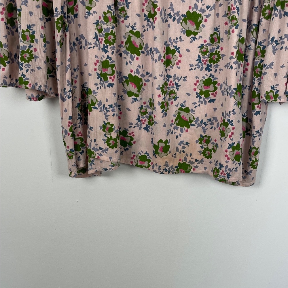 Matilda Janes Like A Lady Long Flare Sleeve Peasant Floral Pink Women 2XL Tunic - Picture 3 of 9